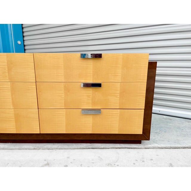 1980s 1970s Mid Century Maple & Walnut Dresser For Sale - Image 5 of 14