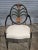 Hepplewhite Late 20th Century Pair of Karges Hepplewhite Plum Arm Chairs Ebonized, Carved Hand Painted Leather Fabric For Sale - Image 3 of 11