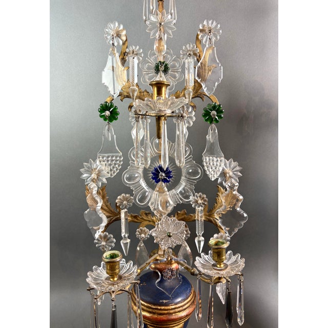 Louis XVI Gilded Bronze Crystal Pinwheel Candelabra, Set of 2 For Sale - Image 16 of 18