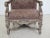 Large French Style Silver Painted Upholstered Throne Chair. Approximately 10 years old. Nice Carved Details. High Quality...