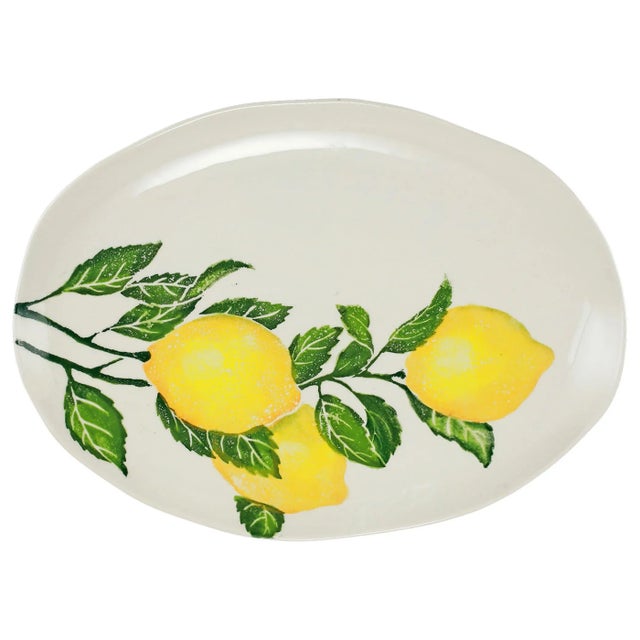 Italian VIETRI Limoni Lemon Medium Oval Platter For Sale - Image 3 of 3