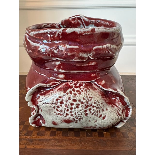 Ceramic Vintage 1970’s Signed Oxblood Brown Ceramic Vase/Vessel For Sale - Image 7 of 15