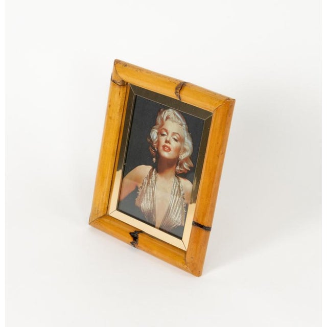 1970s Midcentury Rectangular Picture Frame in Bamboo and Glass, 1970s For Sale - Image 5 of 14