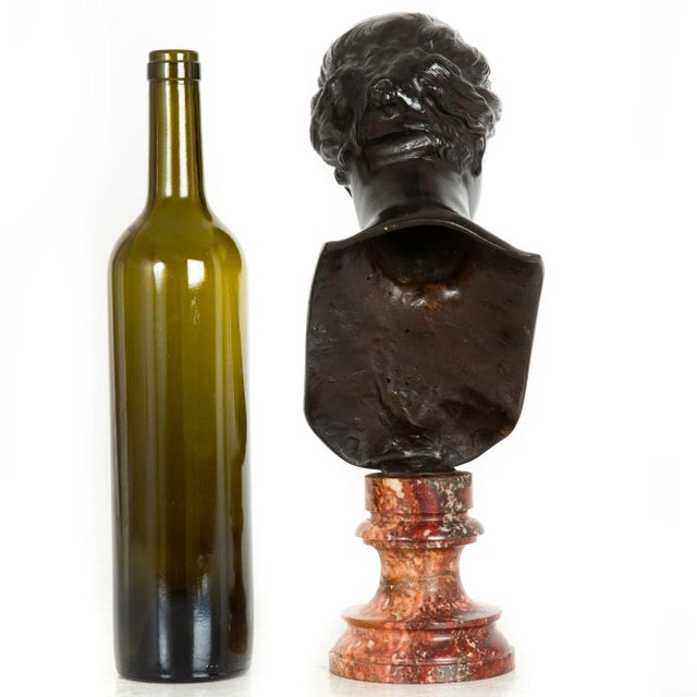 Metal Italian Grand Tour Bronze Sculpture Bust of Diana by Del Nerro Foundry For Sale - Image 7 of 18
