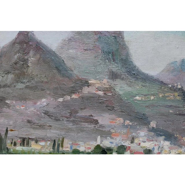 Julijs Vilumainis, Landscape with Mountains, South of France, Oil on Cardboard on Canvas, 1970s For Sale - Image 3 of 6