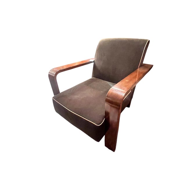 Brown Ralph Lauren Mohair Art Deco Style Chairs For Sale - Image 8 of 9