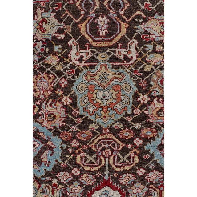 Traditional Rug & Kilim’s Caucasian Tribal Style Rug in Brown With Polychrome Floral Pattern For Sale - Image 3 of 7