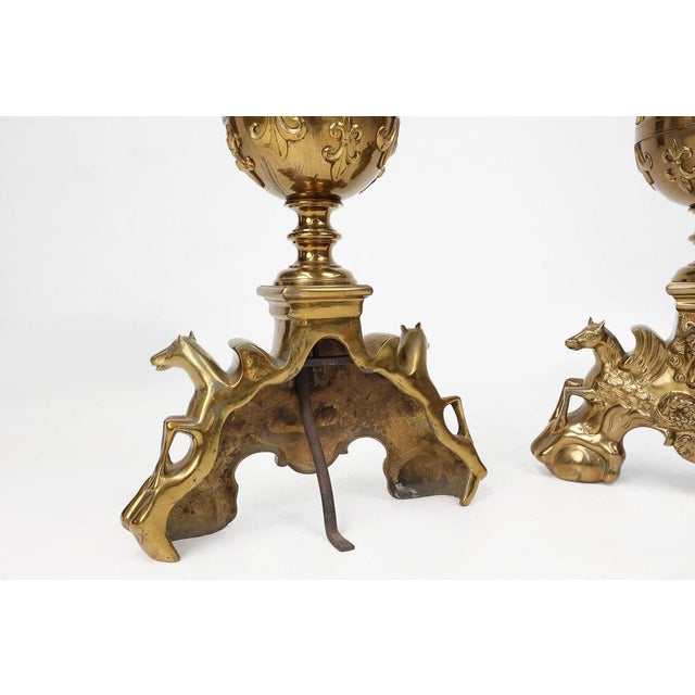 Large Vintage Neo-Classical Copper Firebucks, France, 1940, Set of 2 For Sale - Image 6 of 12