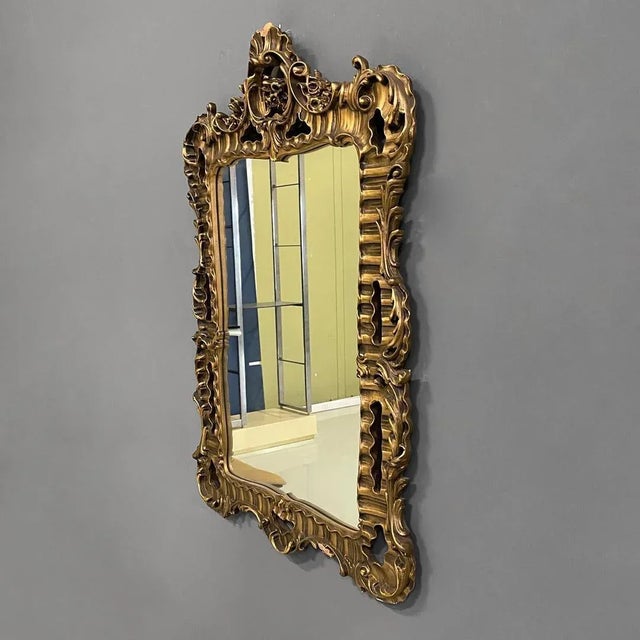 Mid-Century Modern Golden Decorated Wall Mirror, 1960s For Sale - Image 3 of 13