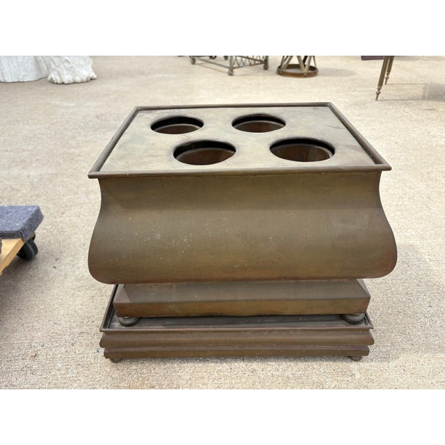 Metal 1960s French Brass Multi Bottle Wine Chiller For Sale - Image 7 of 12