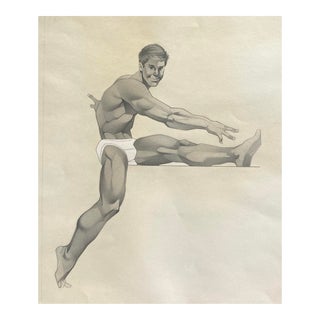 1960s Stretching Muscular Male For Sale