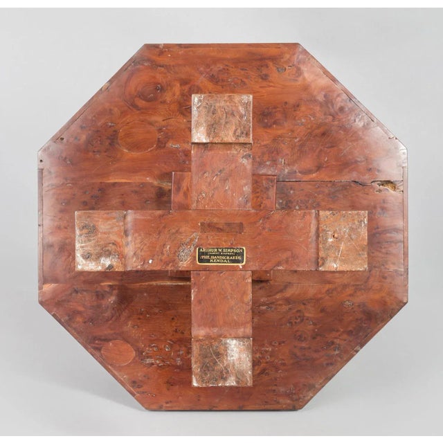 English Arts & Crafts Yew Wood Lazy Susan For Sale - Image 9 of 11