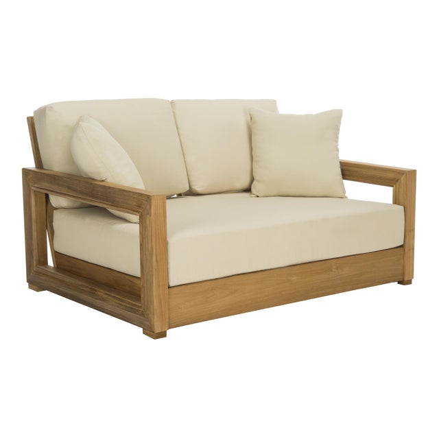 Montford 2-Seat Bench - Natural Teak / Beige For Sale In Philadelphia - Image 6 of 8