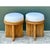 Early 21st Century Vintage Rattan Drum Stools - A Pair For Sale - Image 5 of 12