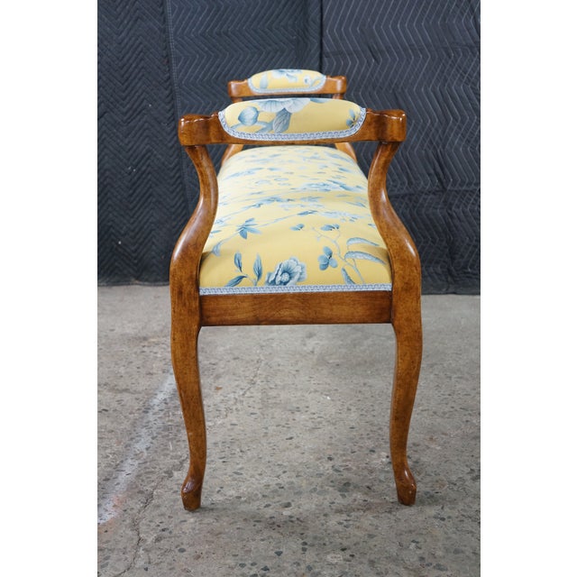 Wood Vintage Minton Spidell French Provincial Style Walnut Window Bench & Pillows For Sale - Image 7 of 18