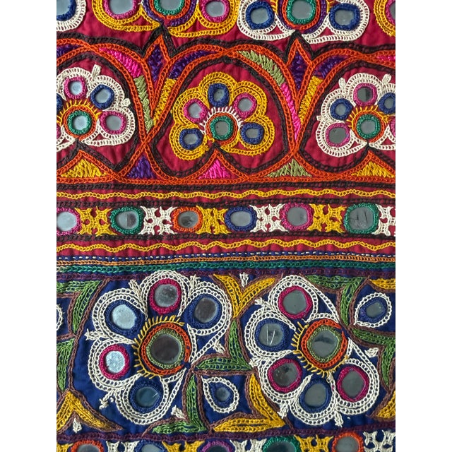 1920s Antique 1920s Indian Gujarati Embroidered Tree of Life Wall For Sale - Image 5 of 8