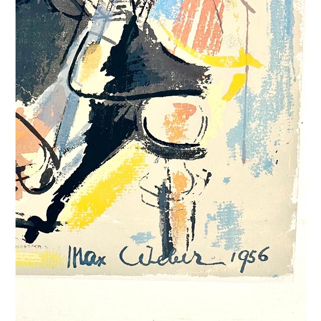 Max Weber, American Modernist Cubist Lithograph Screenprint "Reclining Woman" Max Weber, 1956 For Sale - Image 9 of 13