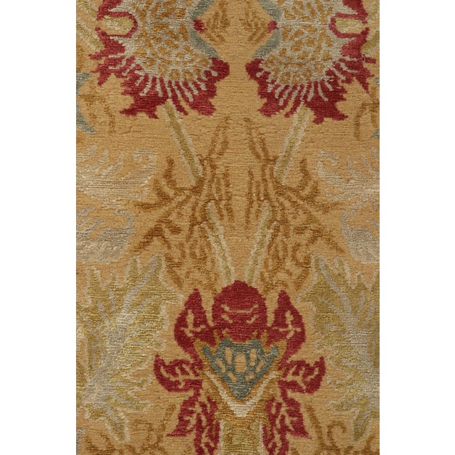 Transitional Spanish European Style Runner in Gold, Red & Blue Floral Pattern by Rug & Kilim For Sale - Image 3 of 7