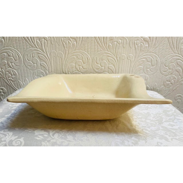 2000 - 2009 2000s Studio Pottery Square Bowl With Leaves Design by Susan Mikkelsen For Sale - Image 5 of 7