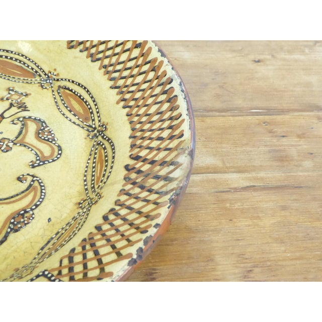 English Antique Thomas Toft Large Round Ceramic Platter For Sale - Image 3 of 5