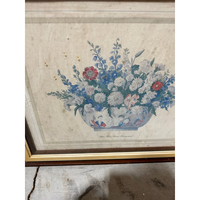 Wooden Vintage Framed Print of Flowers For Sale - Image 4 of 7