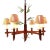 Natural Bamboo and Metal Currey and Co. Chandelier For Sale