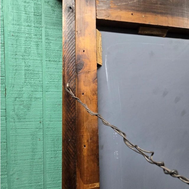 Late 20th Century Wooden Long Wall Hanging Mirror With Carved Designs For Sale - Image 9 of 11