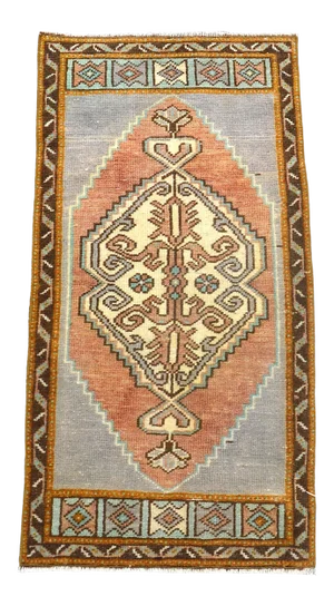 1960s Vintage Handmade Wool Rug