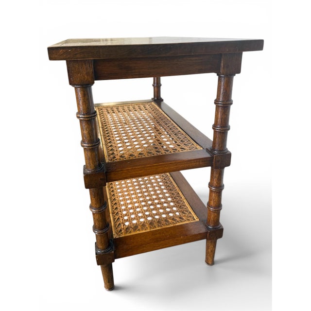 Campaign Mahogany Robert Lighton Bamboo Leg Drink Table For Sale - Image 3 of 5