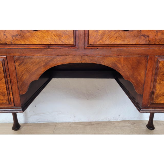 Antique Victorian English Walnut Writing Desk, 1890 For Sale - Image 9 of 18