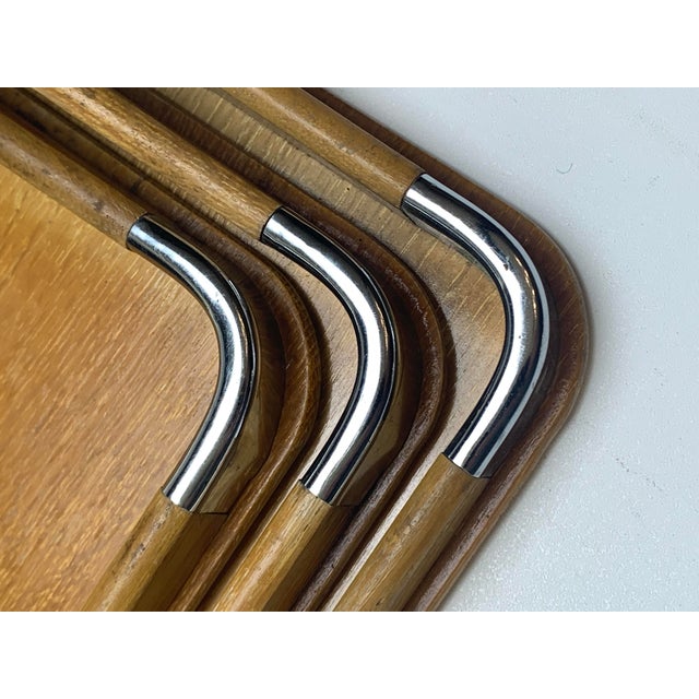 Chestnut 1940s Asian Inspired Bamboo Nested Trays For Sale - Image 8 of 8