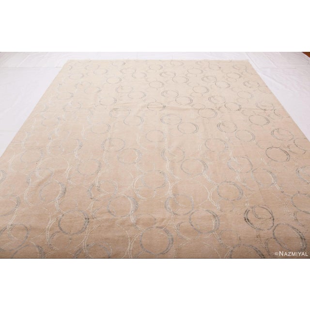 Abstract Nazmiyal Collection Modern Contemporary Silk and Wool Rug For Sale - Image 3 of 7