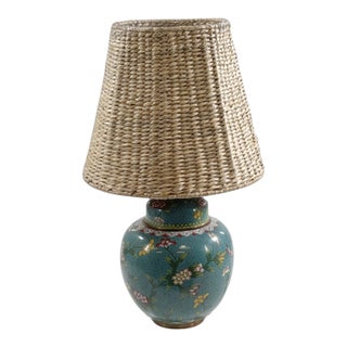 Chinoiserie Blue Floral Ginger Jar Ceramic Table Lamp For Sale