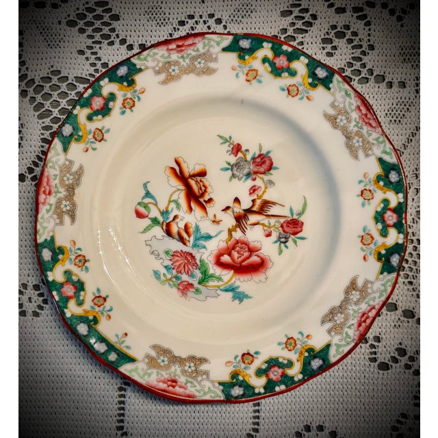 Chinoiserie Rare Antique Minton Decorative Chinoiserie Plates Made Exclusively for Bordier Geneva, Set of 2 For Sale - Image 3 of 9