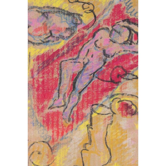 Charcoal and oil pastel on cardboard realized by sirio pellegrini in 1960s. Hand signed. Includes a wooden frame realized...