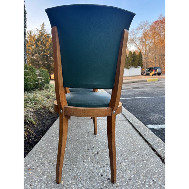 Mid 20th Century Vintage French Oak and Leather Dining Chairs- Set of 6 For Sale In New York - Image 6 of 12