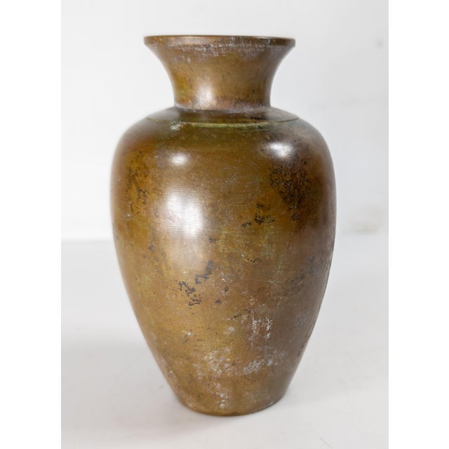 Mid-Century Modern Mid-Century Japanese Asian Modern Bronze Vase With Patina For Sale - Image 3 of 8