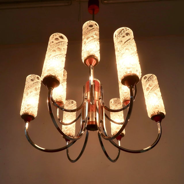 Mid-Century Teak Chandelier, 1960s For Sale - Image 6 of 14