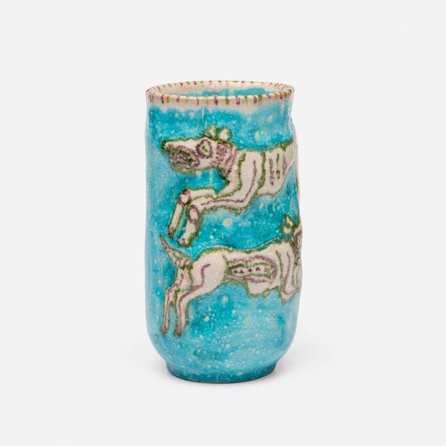 Mid-Century Modern Guido Gambone Figural Vase With Animals, Italy, 1955 For Sale - Image 3 of 6