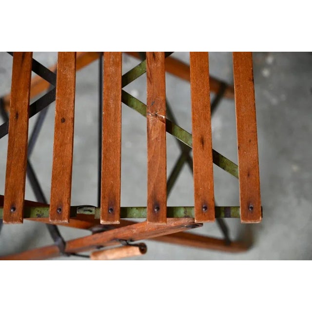 M*G様 EUREKA Vintage stool Mid-Century Folding Stool in Wood Slat and Metal from Eureka