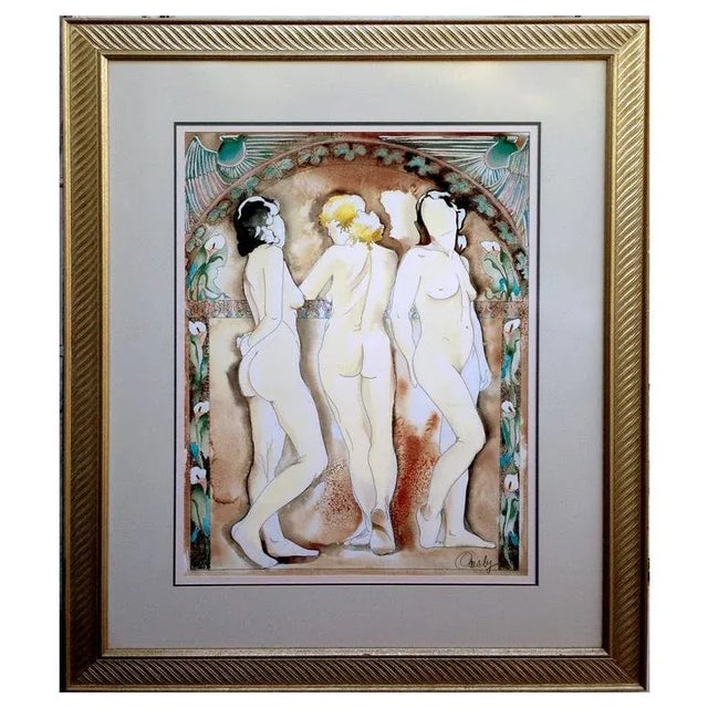 1990s 1990s "The Aunties" Figurative Abstract Limited Edition Print Numbered 20/100 by Anne Ormsby, Framed For Sale - Image 5 of 5