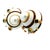Vintage Maz 14k Gold Conch Shell Mabe Pearl Gemstone Clip Earrings, Pair For Sale - Image 11 of 13