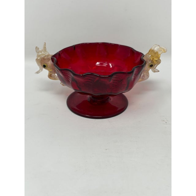1950s 1950s Ruby Red Murano Salt Dips - a Pair For Sale - Image 5 of 6