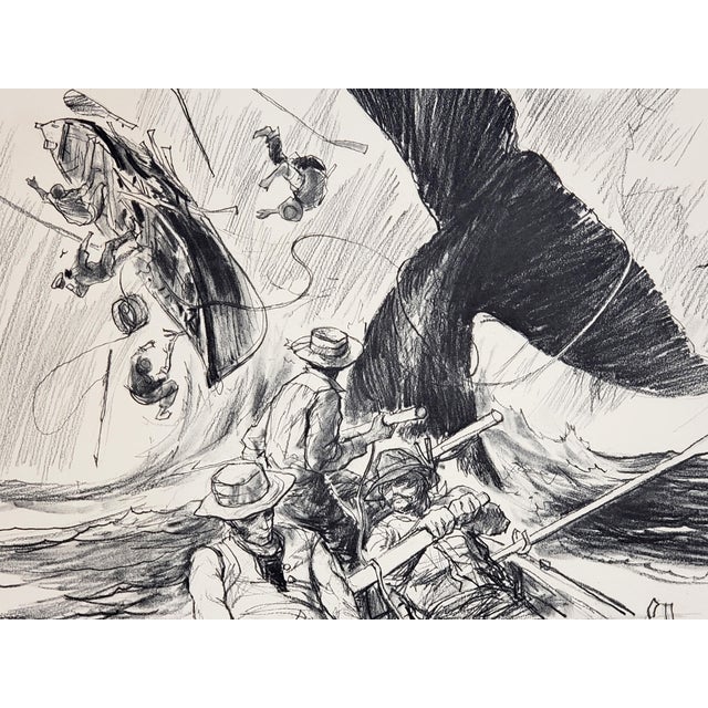 Vintage Original Robert James Pailthorpe High Quality Prints of His Charcoal Drawings of Early Whaling For Sale - Image 4 of 11
