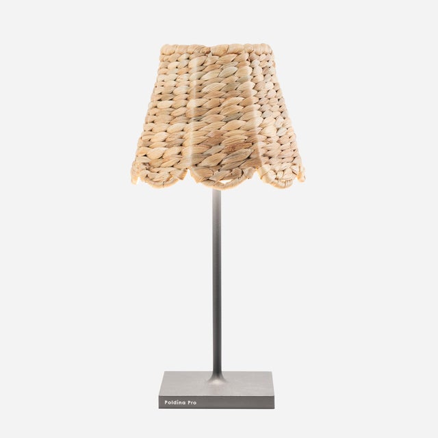 Contemporary Poldina Wicker Shade - For Poldina Pro and Poldina Mini - Scalloped Water Hyacinth For Sale - Image 3 of 8