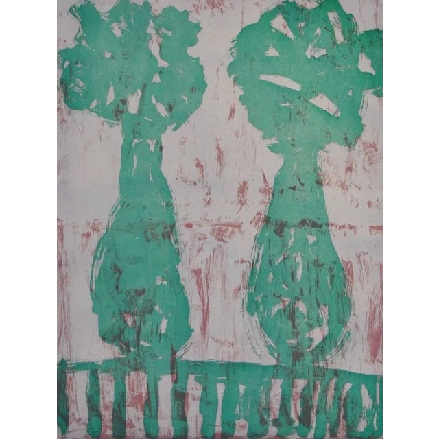 Monotype by noted California octogenarian artist Arthur J. Krakower (1921-2006). Arthur Krakower took up painting when he...