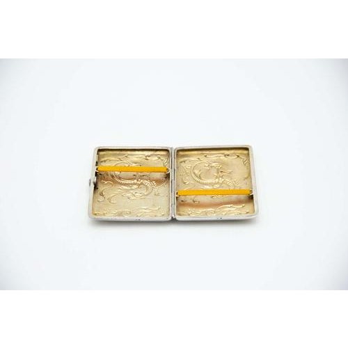 Rectangular Shaped Silver Cigarette Case For Sale - Image 3 of 4