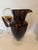 Vintage Handcrafted Art Heavy Glass Murano Style Leopard Pitcher With 4 Goblets For Sale - Image 12 of 12
