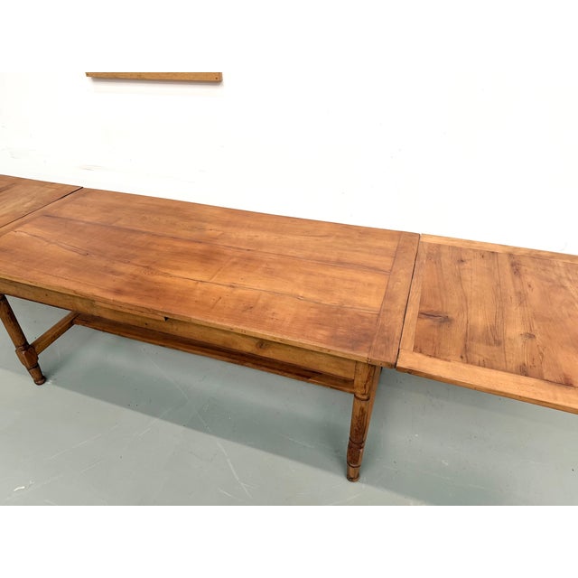 Large Extendable Farmhouse Table in Cherry Wood, 1890s For Sale - Image 18 of 18