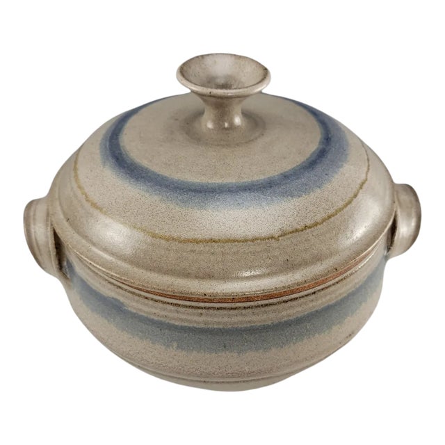 Arts and Crafts Covered Casserole by Potter Ann Helberg - Modern Studio Pottery For Sale